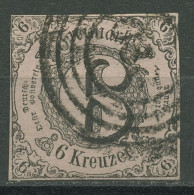 Thurn Und Taxis 1852/58 6 Kreuzer 9 IA Gestempelt Geprüft, Vollrandig - Sonstige & Ohne Zuordnung