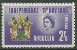 Rhodesien 1965 Unabhängigkeitserklärung Wappen 8 Postfrisch - Rhodesia (1964-1980)