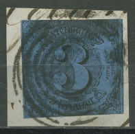 Thurn Und Taxis 1852/58 3 Kreuzer 8 Gestempelt, Briefstück - Other & Unclassified