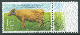 Estland 2014 Tiere Rind Rinderzuchtbuch 797 Gestempelt, Geriffelter Filzüberzug - Estonia