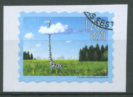Estland 2015 Das Andere Estland Tiere Giraffe Gemälde 829 Gestempelt - Estonie