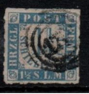 ALTDEUTSCHLAND , SCHLESWIG-HOLSTEIN, 1864, MI 7, 1 1/4 SCHILLING, WERTANGABE IM VIERECK, GESTEMPELT,OBLITERE - Schleswig-Holstein