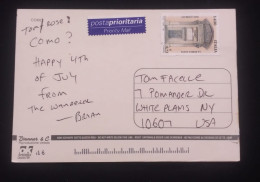 D)1999, ITALY, POSTCARD SENT TO U.S.A, PRIORITY AIR MAIL, WITH JUBILEE 2000 STAMP, LA PUETA SANTA, XF - Unclassified