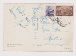 ITALY 1949 Pc W/Mi#752 (8L) +6Lire CERVINA To GENOVA, DAL PIAN ROSA Di CERVINIA M.3500 Cachet View Postcard (53640) - 1946-60: Storia Postale