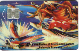 Polynesie Francaise Telecarte Phonecard PF14B SC7 Dos Rose  Peche Aux Cailloux Poisson Tane  UT B - Französisch-Polynesien