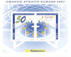 (REPUBBLICA ITALIANA) 2007, TRATTATI DI ROMA - Foglietto Nuovo MNH - Blokken & Velletjes