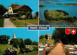 13340793 Pfaeffikon SZ Insel Ufnau Hotel Gaststaette Bootssteg Kirche Fliegerauf - Sonstige & Ohne Zuordnung