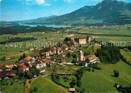 13340388 Gruyeres  Gruyere FR Fliegeraufnahme Broc Et Lac De La Gruyere  - Otros & Sin Clasificación