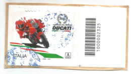 (REPUBBLICA ITALIANA) 2023, DUCATI CAMPIONE DEL MONDO - Francobollo Usato Su Frammento, Codice A Barre - 2021-...: Used