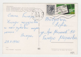 ITALY 1970 Pc W/Mi#1252 (50L) Stamp Postal Codes Sent VENEZIA To Bulgaria, Postcard VENEZIA-Turchi Notturno (1991) - 1971-80: Marcophilia