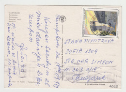 ITALY 1980s Pc W/Mi#2093 (500L) Stamp Castele Sent CAMPOBASSO To Bulgaria, General View Postcard CAMPOBASSO (4068) - 1981-90: Marcophilie