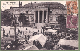 CPA - HAUTE VIENNE - LIMOGES - LE MARCHÉ PLACE D'AISNE - LE TRIBUNAL - Grosse Animation - Limoges