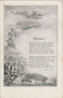 AK Drauf! - Gedicht Vallas - Kavallerie Flugzeuge Marine Infanterie - Patriotika - Feldpost Rudolstadt 1915 (68944) - Weltkrieg 1914-18