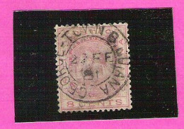 Guiana Guyane Britannique Armoiries Frégatte 8 Cent Violet-rose Yvert 37 Canceled George-Town 1881 - Guyana Britannica (...-1966)