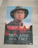 Cartel Original De Cine Del Estreno Siete Años En El Tíbet Brad Pitt 1997 - Autres Formats