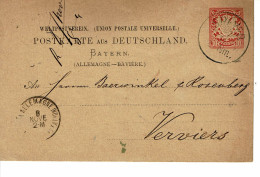 BAVIERE ENTIER POSTAUX 10 Feenig ROUGE - Postal  Stationery