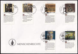 UNO NEW YORK - WIEN - GENF 1992 TRIO-FDC Menschenrechte - Gemeinschaftsausgaben New York/Genf/Wien