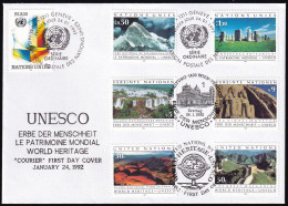 UNO NEW YORK - WIEN - GENF 1992 TRIO-FDC Erbe Der Menschheit - Gezamelijke Uitgaven New York/Genève/Wenen