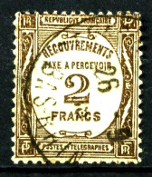 Taxe 62 - 2F Sépia - Oblitéré - TB - 1859-1959 Afgestempeld