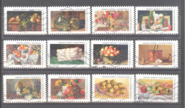 France Autoadhésifs Oblitérés N°2332/2343 (Série Complète : Natures Mortes) (lignes Ondulées) - Used Stamps