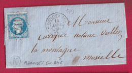 N°22 GC 1172 COULOMMIERS SEINE ET MARNE BOITE RURALE K MAROLLES EN BRIE LETTRE - 1849-1876: Periodo Classico