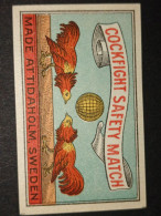 Cockfight Matches. Manufactured Sweden - Matchbox Labels