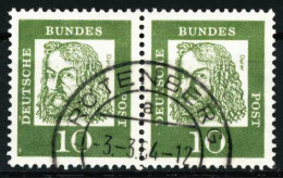 BRD DS BED. DEUT. Nr 350y Zentrisch Gestempelt WAAGR PAAR X580C4E - Used Stamps