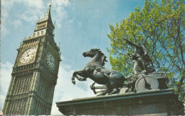 (UNITED KINGDOM) BIG BEN, BOADICEA STATUE, LONDON - Written Postcard - Houses Of Parliament