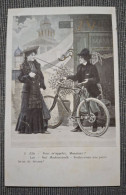 CARTE POSTALE ANCIENNE CYCLE VELO SERIE "MADEMOISELLE ECOUTEZ-MOI DONC" N°2 / 6 - Paare