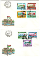 HUNGARY - 1981. Imperforated FDC - European Danube Commission, 125th Anniversary (Ships/Flags) Mi:3514B-3520B - FDC