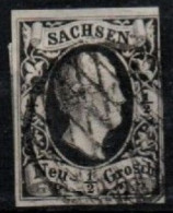 ALTDEUTSCHLAND ,SACHSEN, 1851, MI 3, 1/2 NGR, KÖNIG FRIEDRICH AUGUST II, GESTEMPELT,OBLITERE - Saxe