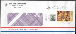 South Korea Seoul Cover Mailed To Germany 1985. 470W Rate. Modern Art Stamp - Korea, South