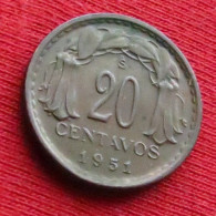 Chile 20 Centavos 1951 Chili  W ºº - Chili