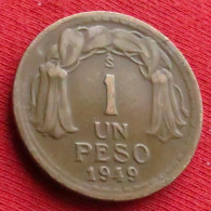 Chile 1 Peso 1949 Chili  W ºº - Cile