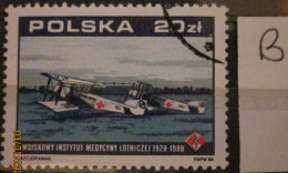 POLAND ~ 1988 ~ S.G. NUMBERS S.G. 3177. ~ 'LOT B' ~ AIRCRAFT ~ VFU #03544 - Gebruikt