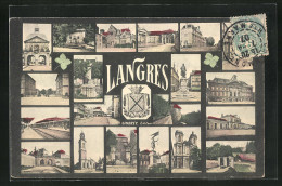 CPA Langres, La Gare, Monument & Stadttor  - Langres