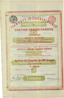 Titre De 1906 - Tramways Interprovinciaux De Trévise - Venise - Padoue Et Extensions - Déco - Ferrovie & Tranvie