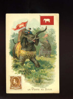 CHROMOS - LA POSTE AU SIAM - ELEPHANT - THAILANDE - Andere & Zonder Classificatie