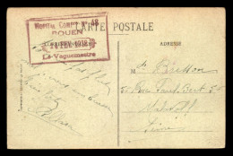 CACHET HOPITAL COMPLEMENTAIRE N°48 - LE VAGUEMESTRE - ROUEN (SEINE-MARITIME) - Oorlog 1914-18