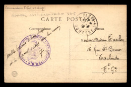 CACHET HOPITAL COMPLEMENTAIRE V.G. 5 - HOPITAL DE LA FONDATION DES SOCIETES DES COURSES PARISIENNES RUE OUDINOT PARIS. - Guerra Del 1914-18