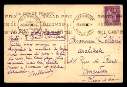 OBLITERATION MECANIQUE GRAND PRIX AUTOMOBILE NICE 6 AOUT 1933 - Mechanical Postmarks (Other)