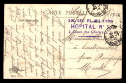 CACHET HOPITAL AUXILIAIRE N°5 - 1 COURS DES CHARTREUX - LYON  - Guerre De 1914-18