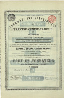 Titre De 1906 - Tramways Interprovinciaux De Trévise - Venise - Padoue Et Extensions - Déco - Ferrocarril & Tranvías