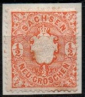 ALTDEUTSCHLAND ,SACHSEN, 1863, MI 15 , 1/2 NEU GROSCHEN,  STAATSWAPPEN, UNGEBRAUCHT, NEUF CHARNIERE (1) - Sachsen