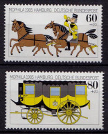 Germany BRD 1985 Mi 1255-56 ** MNH Postillion Zugpferde Postkutsche   (70086 - Andere & Zonder Classificatie