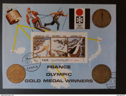 YEMEN يمني OLYMPIC GOLD MEDALLISTS FRANCE CAT MICHEL N. (1507) BLOCK N.182 SHEET MNH $ - Yémen