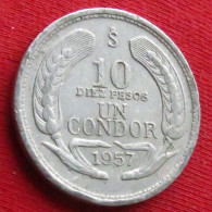 Chile 10 Peso 1 Condor 1957 Chili  W ºº - Chile