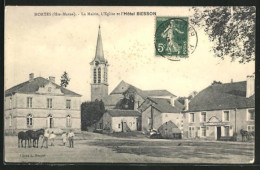 CPA Hortes, La Mairie, L`Eglise Et L`Hotel Besson  - Other & Unclassified