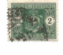(REGNO D'ITALIA) 1945, SEGNATASSE, STEMMA SENZA FASCI, 2L - Francobollo Usato - Impuestos