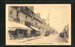 CPA Pontorson, Grande Rue, Hotel De Bretagne  - Pontorson